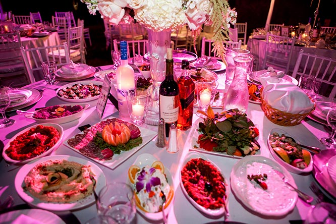 Armenian Banquet Halls and Wedding Traditions Armenian wedding table full of food