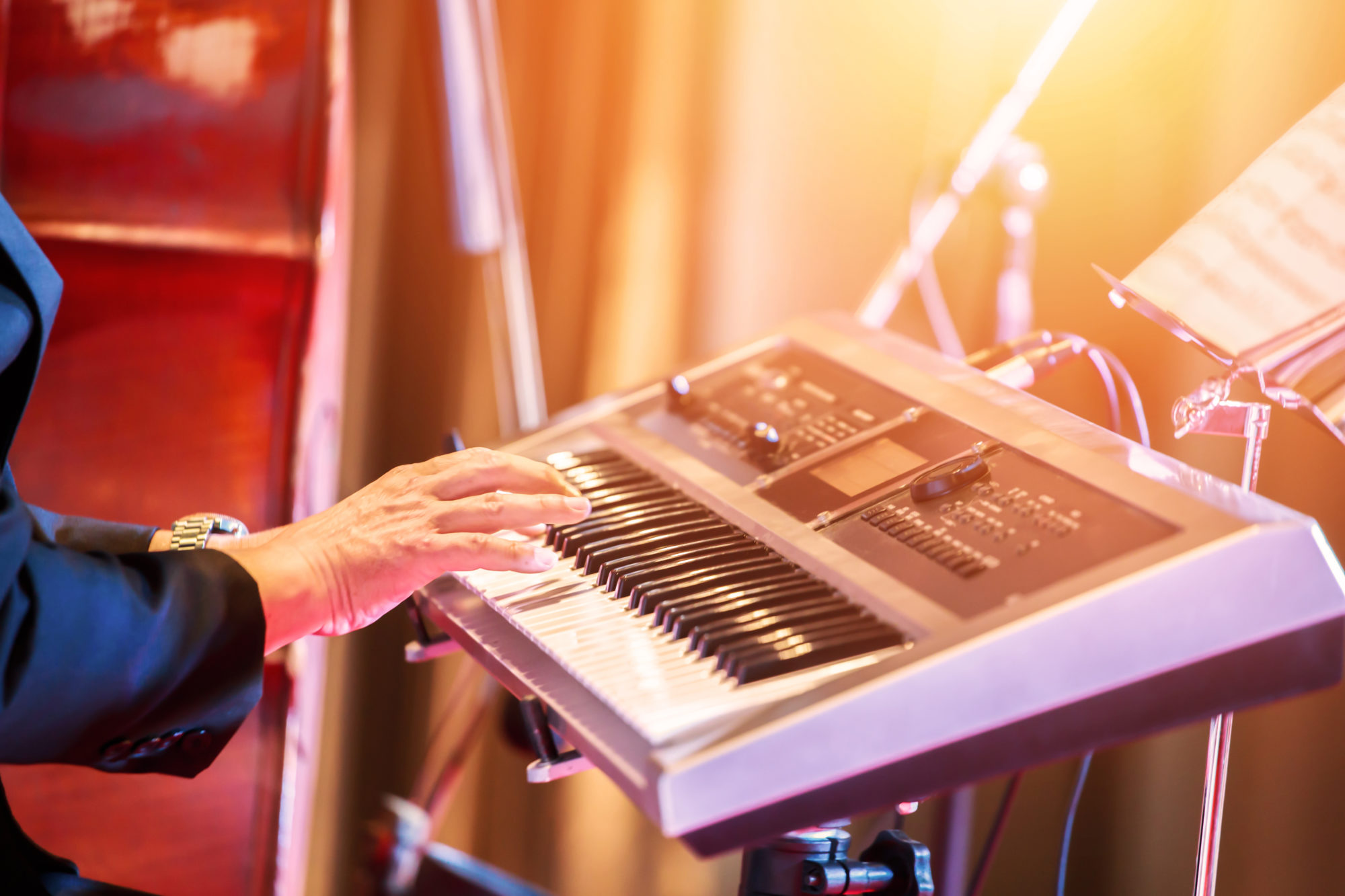 Live Band At Wedding Venue - Musician Playing Keyboard