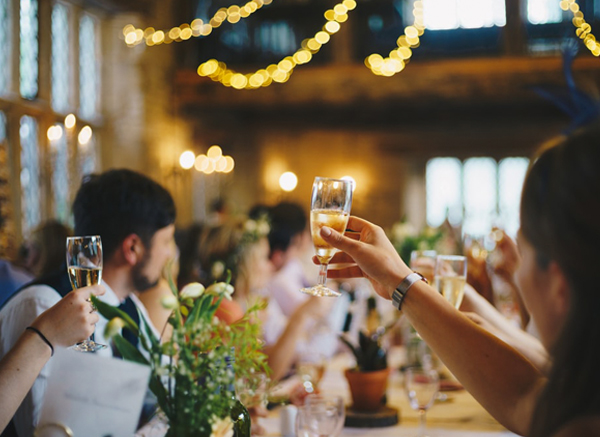 Guests Toasting At Wedding Celebration