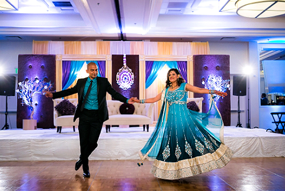 Wedding Reception Entrance - Indian Bride And Groom Dancing