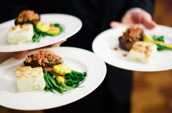 Wedding Reception Food Serving Styles - Plate Table Service